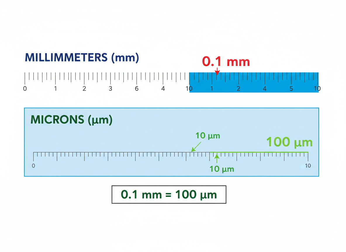 Understanding 0.1 mm to Micron Conversion