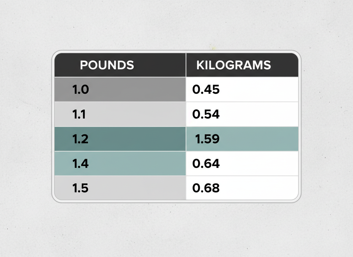 Quick Reference: 1.2 Pounds in Context