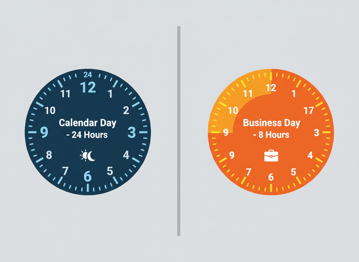 Business Days vs. Calendar Days in Hours