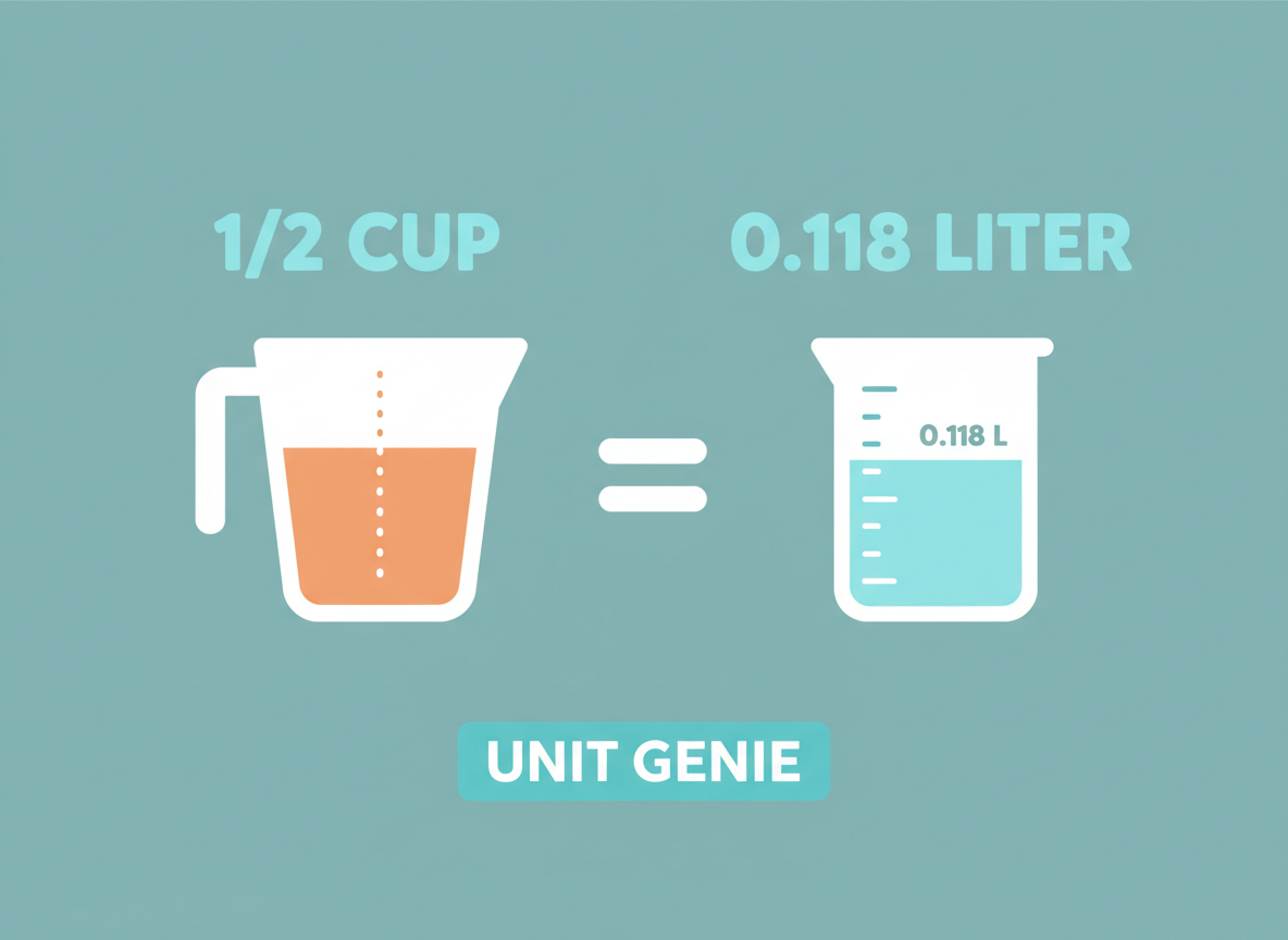 Quick Answer: 1/2 Cup Equals How Many Liters?