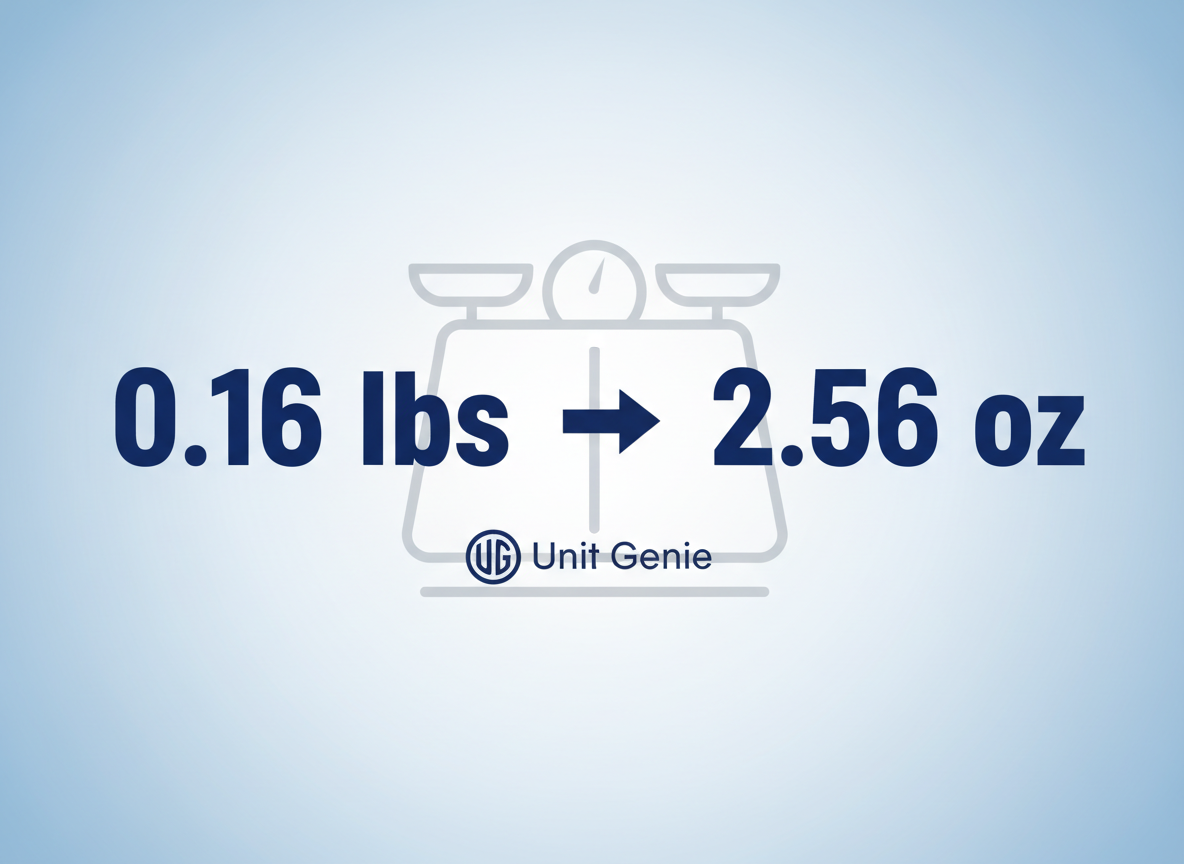 Quick Answer: 0.16 lbs to oz Conversion