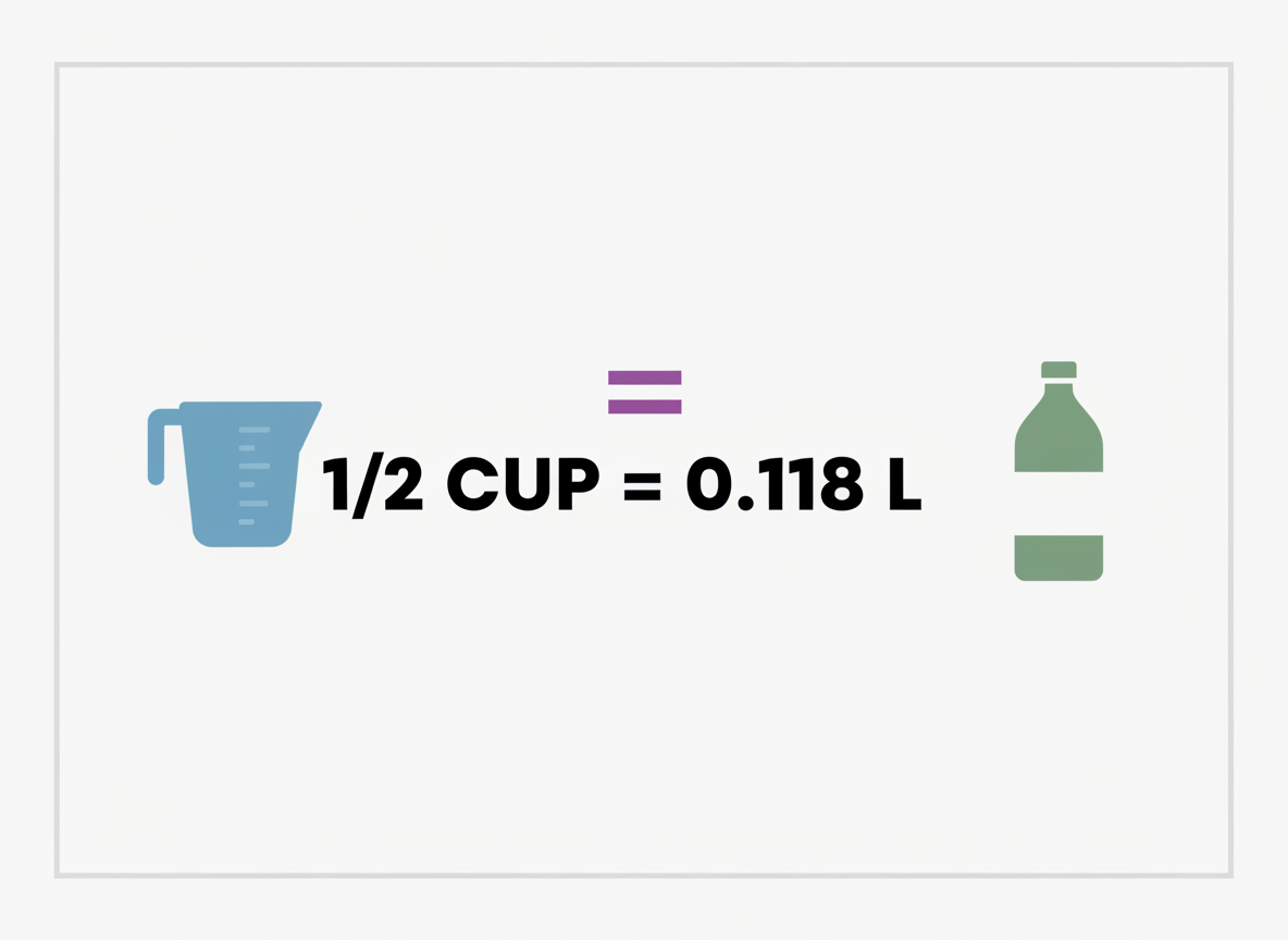 Quick Answer: 1/2 Cup Equals 0.118 Litres