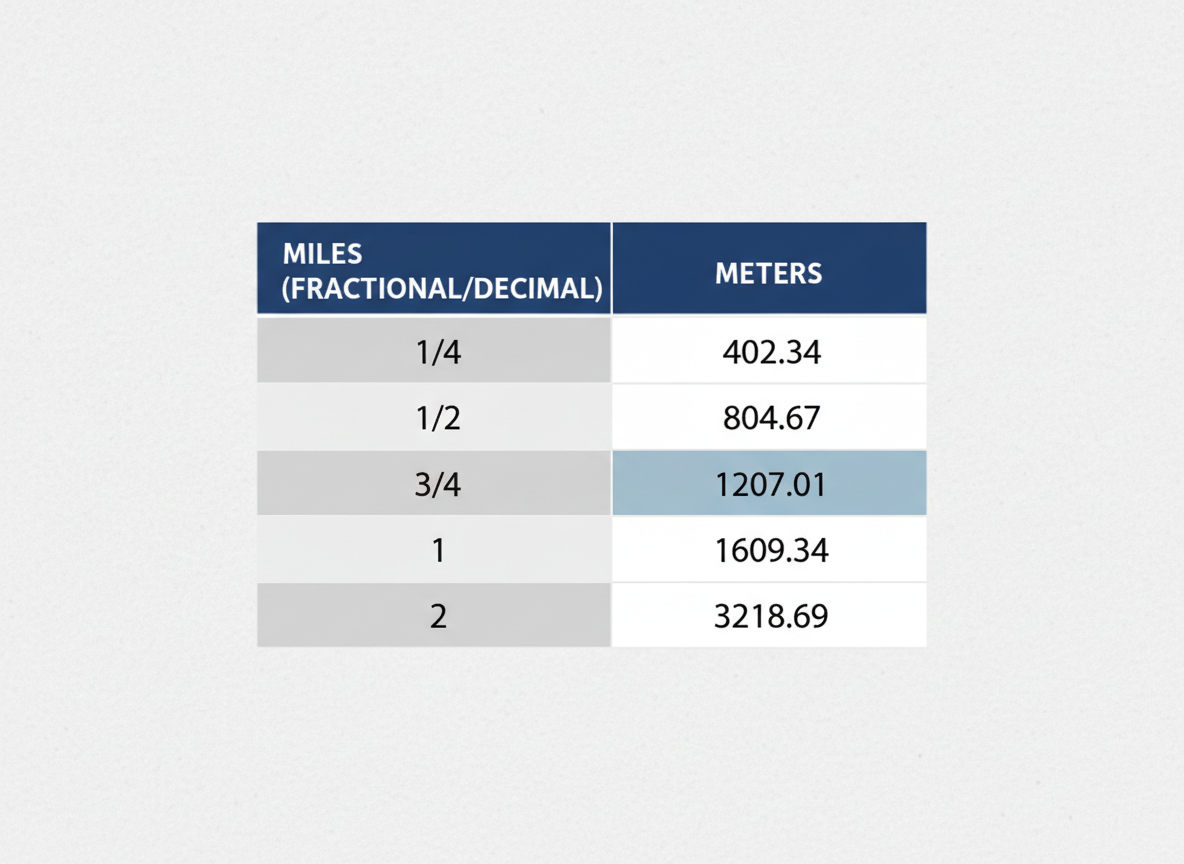 Quick Reference: Common Mile to Meter Conversions