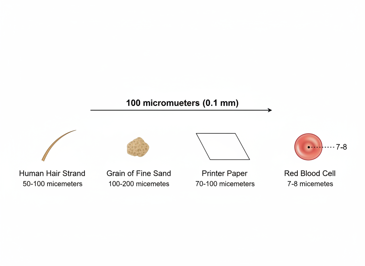 Size Comparison: Putting 100 Micrometers in Perspective