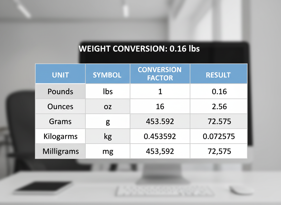 0.16 lbs in Multiple Units: Complete Conversion Chart