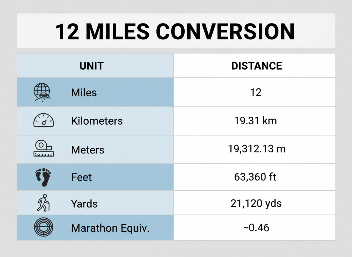 12 Miles in Multiple Units: Quick Reference